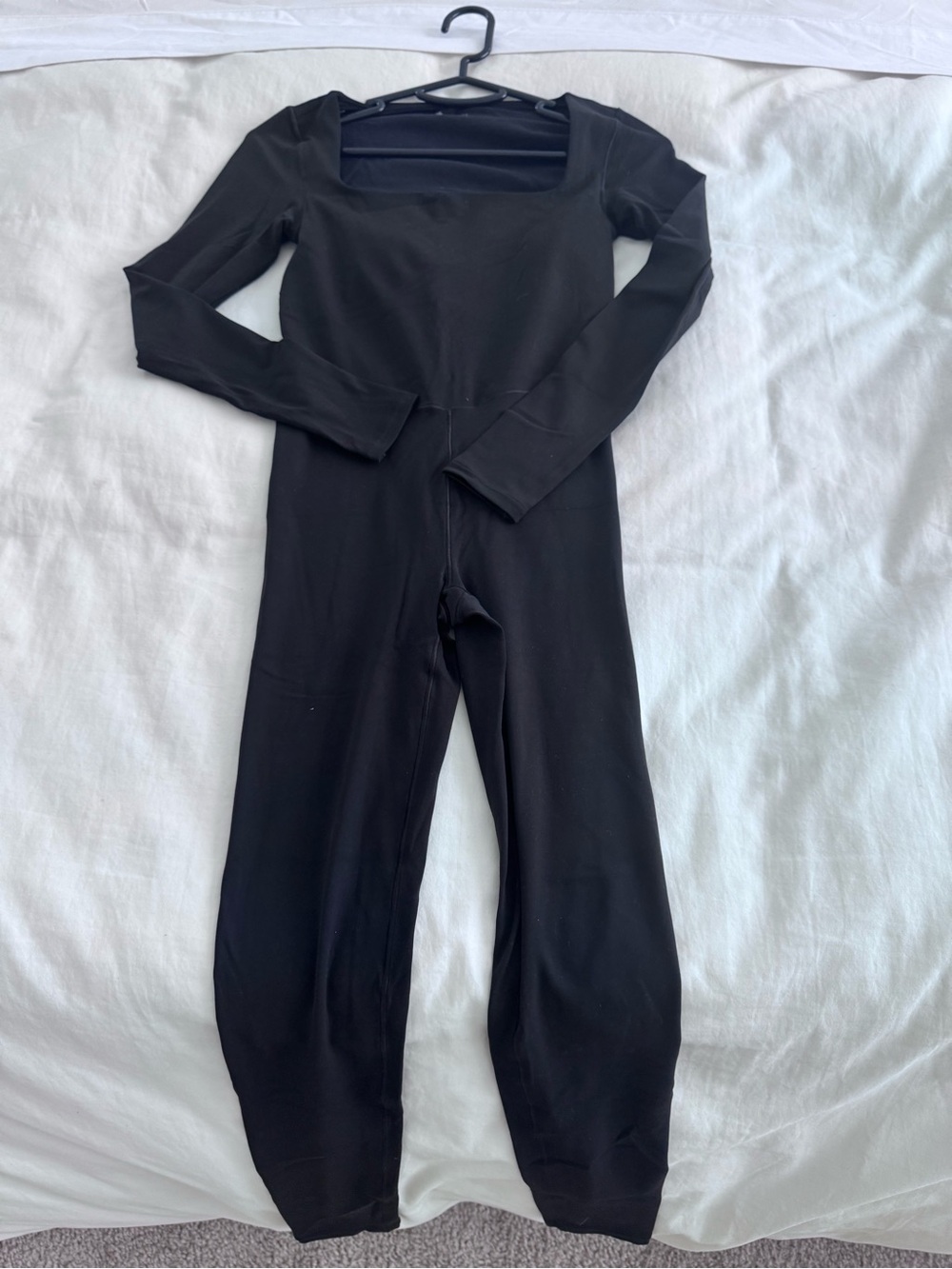 aerie Black Long-Sleeve Square-Neck One-Piece NWOT